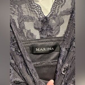 Marina Charcoal Lace Gown